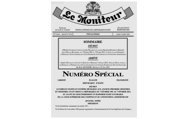 L’exécutif accorde décharge pleine et entière à plusieurs anciens grands commis de l’État